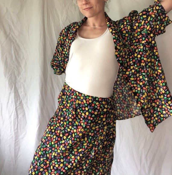 80s Gem Pattern Skirt Set - image 3