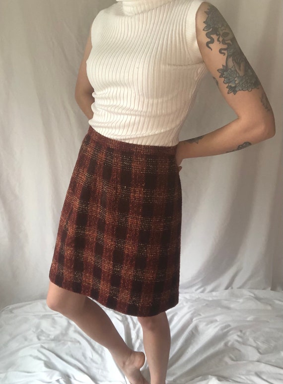 Vintage 80s Plaid Skirt - image 2