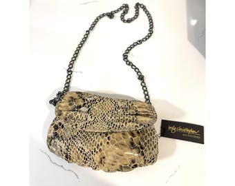 Vintage INGE CHRISTOPHER Small Snakeskin Shoulder Purse Clutch NWT
