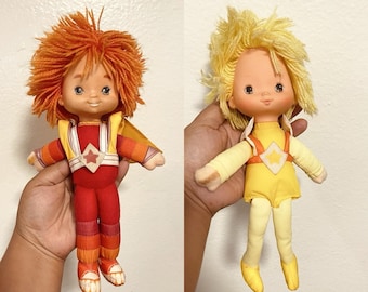 Vintage 1983 Rainbow Brite LaLa Orange & Canary 10" Doll Plush Hallmark Mattel