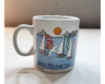 San Francisco Coffee Mug SNCO Golden Gate Bridge  Vintage