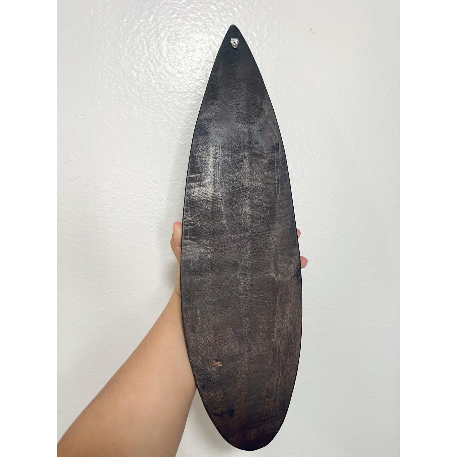 Hawaii Hand Carved Wood Wall Surfboard Dolphin, Seascape Aloha Kauai 20 ...