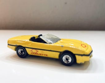 1987 Matchbox Yellow Chevrolet Chevy Corvette Roadster Convertible 1/56 Macau