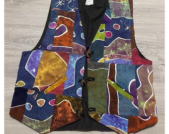 Alexandra's Emporium Girls Patchwork Vest Vintage Size Large