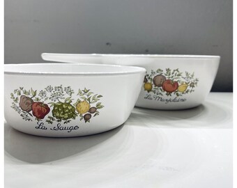 Vintage Corning Ware Set P-82-B  Spice of Life La Marjolaine La Sauge  1-1/2 Pnt