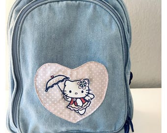 SANRIO Hello Kitty Mini Backpack Blue Purse Y2K 2005 VTG RARE