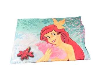 Vintage Disney The Little Mermaid Pillowcase Cover Ariel Flounder Standard