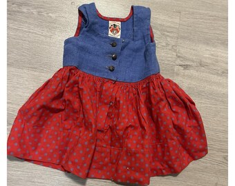 Original Lanz Salzburg Wien Austria Dirndl Vestido Niños Tamaño 1 Bebé Raro