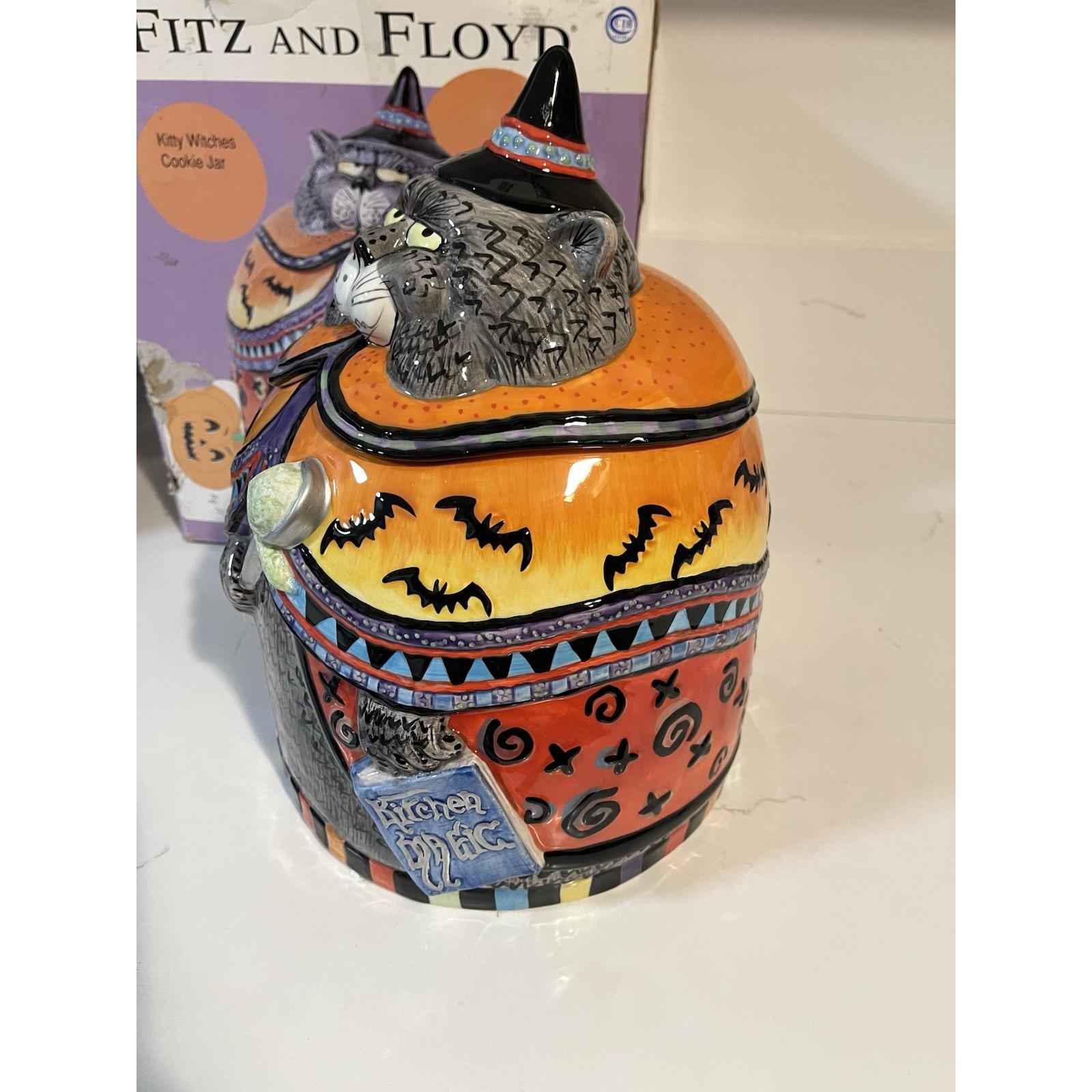 Vintage Fitz & Floyd KITTY WITCHES Whimsical Fat Cat Halloween