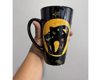 2003 Certified International Halloween Black Cat Coffee Mug Susan Winget 16 Oz