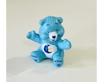 Figura de oso vintage Care Bears 1983 Bed Time, Kenner Blue