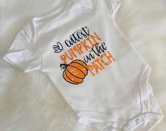 Cutest pumpkin in the patch vest/ t shirt personalised halloween