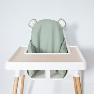 NEW | The Bear Cushion Cover | Sage | Wipeable | Waterproof | IKEA Antilop Cushion Cover | Ikea High chair | Highchair Cushion Cover | UK