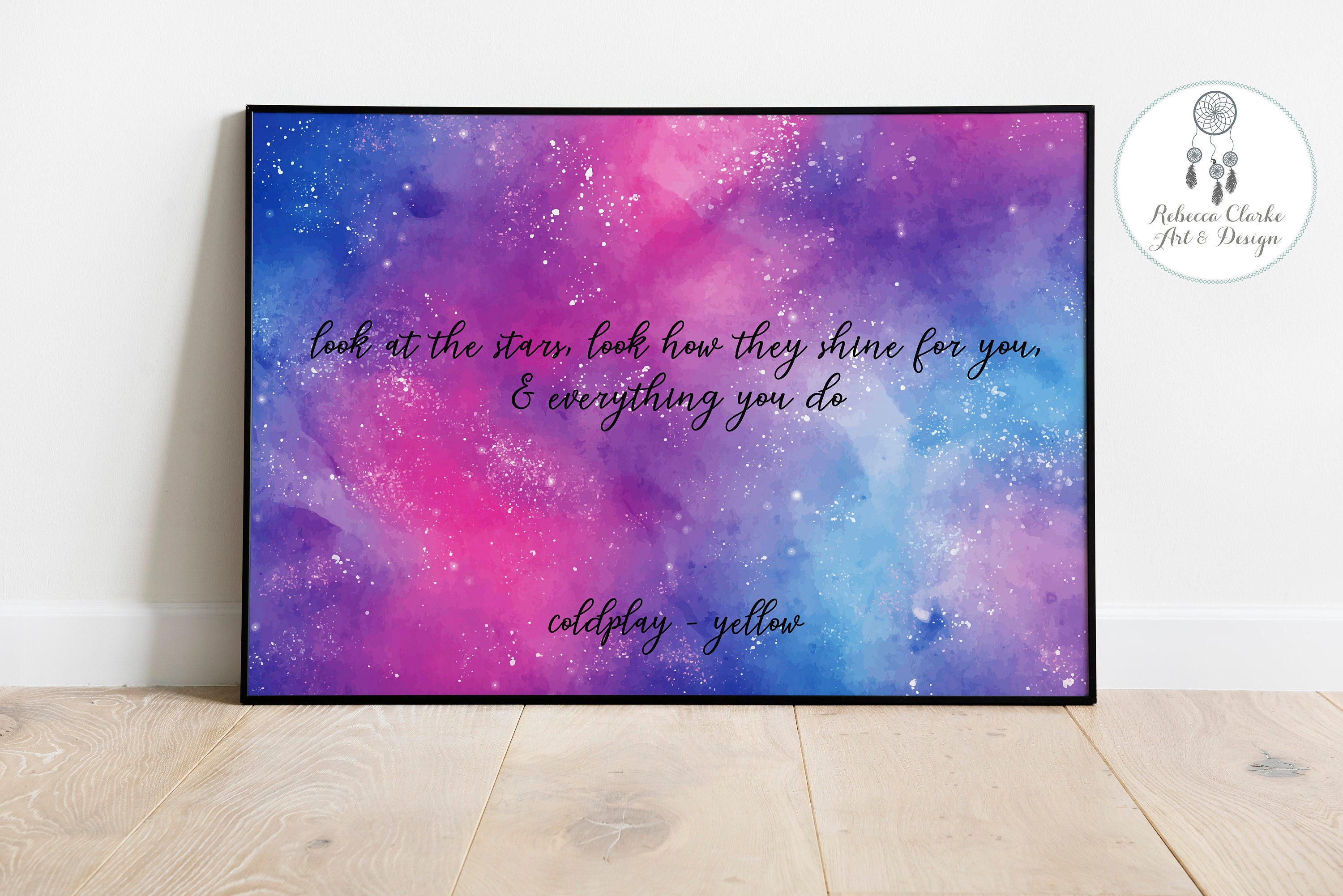 Coldplay Yellow Lyrics Print  Etsy