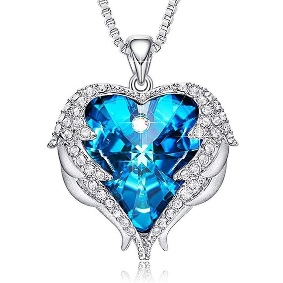 Buy Mahi Women Blue Rhodium Plated Swarovski Pendant With Chain - Pendant  for Women 8488215 | Myntra