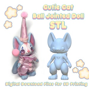 Süße Katze BJD Puppe STL Dateien: 3D Druck Harzpuppe (Digitaler Download)