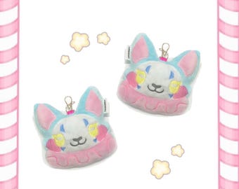 Clown Cat Plush Keychain Pastel Goth Carnival Clowncore