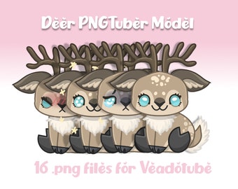 Deer PNGTuber Veadotube Kawaii Chibi Emotes For Streaming or Videos