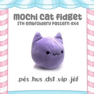 Mochi Cat Squishy: Kawaii ITH Embroidery Pattern (4x4 5x7 6x10) (Digital Download)
