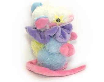 Opossum Clown Marsupial Possum Plushie Kawaii Tiny Plush Cute Fluffy Pastel Circus Clowncore Handmade MADE TO ORDER
