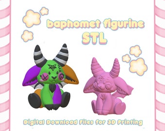Baphomet Kawaii Resin STL Files 3D Print Figurine Decoration Doll Goth Emo Satanist Occult (Digital Download)
