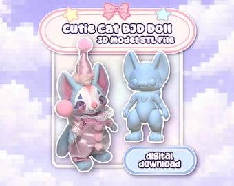 Cutie Cat BJD Doll STL Files 3D Print Resin Doll (Digital Download)