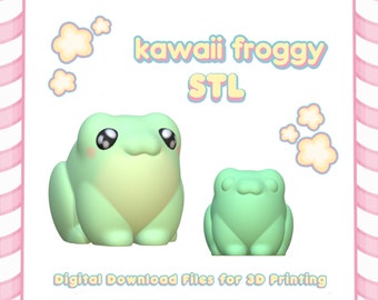 Kawaii Froggy Figurine STL Files 3D Print Resin Decoration (Digital Download)