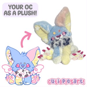 Custom Laying Floppy Plush Animal Fursona Character Pet Handmade Kawaii Plushie Stuffed Animal Art Doll OC