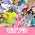 Custom Plush Fursona Character Pet Handmade Kawaii Plushie Stuffed Animal Art Doll