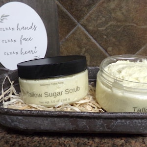 Tallow Sugar Scrub scented with Peppermint