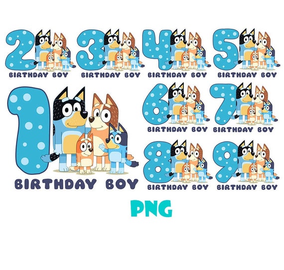 Printable Bluey boy birthday Iron On Transfer png png boy | Etsy