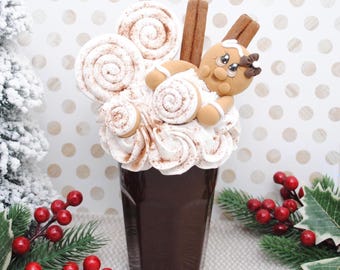 Faux Gingerbread Cinnamon Milkshake - Fake Christmas Drink, Photo Props