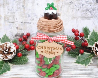 Faux Plum Pudding Candy Jar - Christmas Gift, Teacher Appreciation, Thanks For Puddin' Up With Me