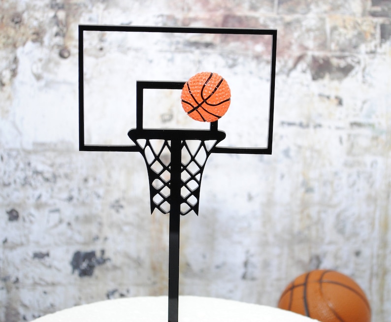 Acrylic Basketball Hoop Cake Topper 3D Basketball Cake Etsy