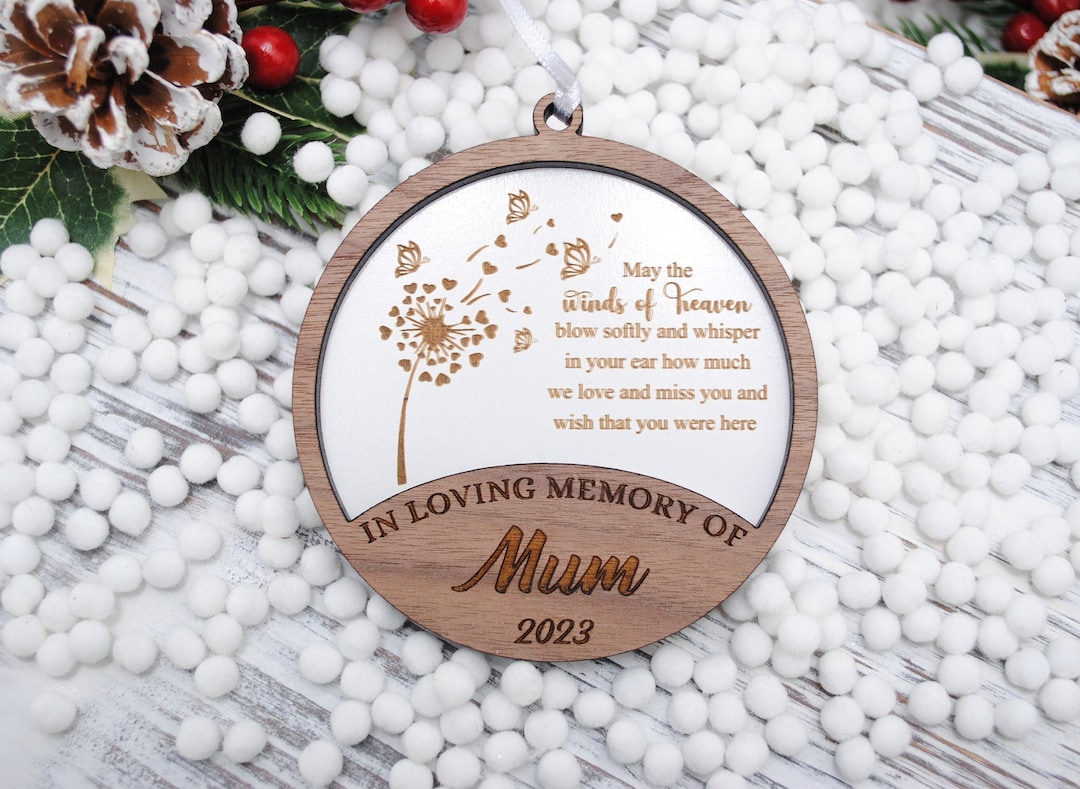 Personalised Christmas Tree Bauble in Loving Memory Memorial Christmas Ornament, Forever in Our