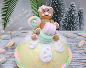 Faux Gingerbread Sugar Candy Drop - Pastel Candyland Dessert, Christmas Cookie, Marshmallow Decor