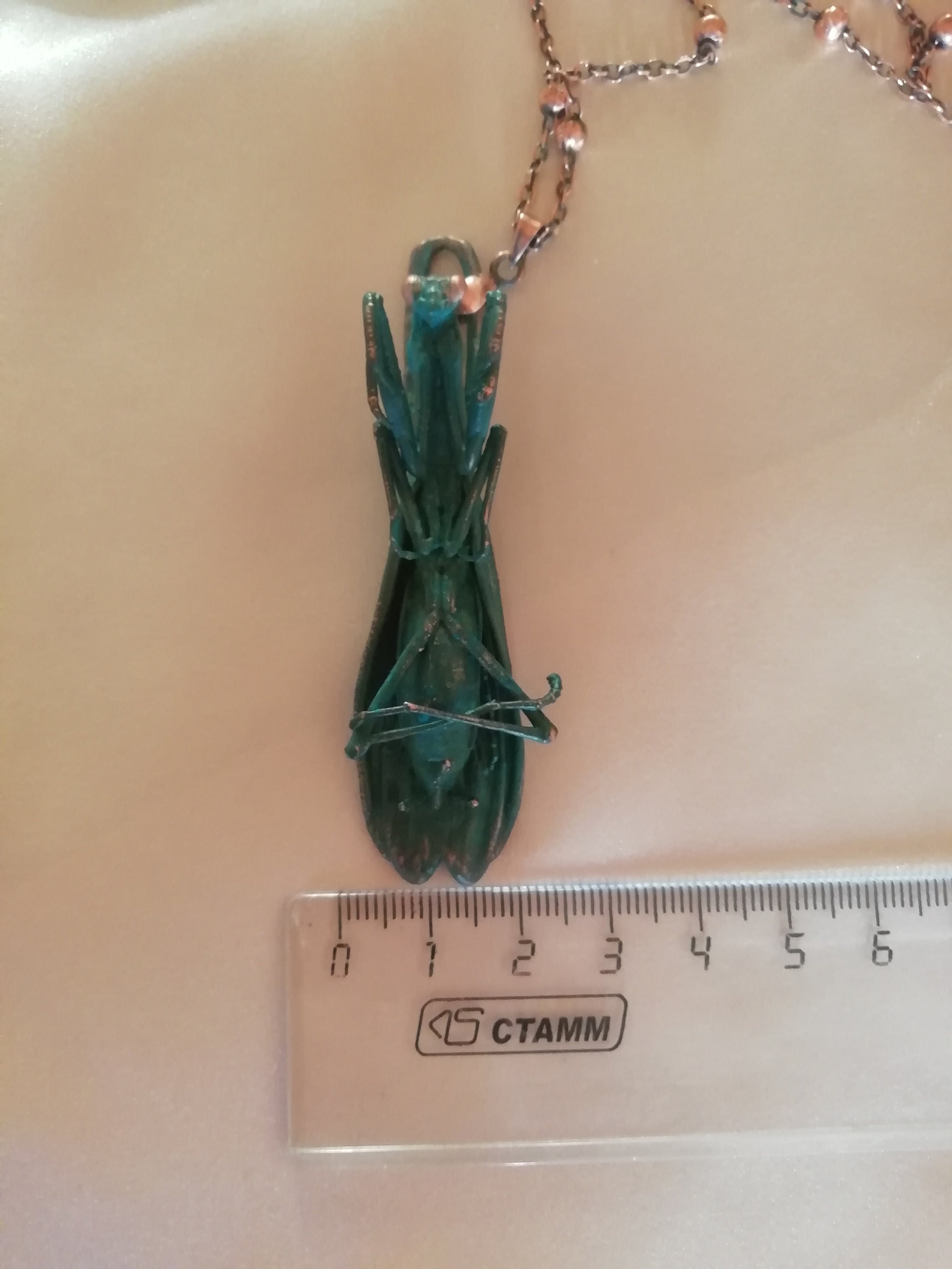 Real Praying Mantis Copper Jewelry Necklace Pendant Insect Etsy