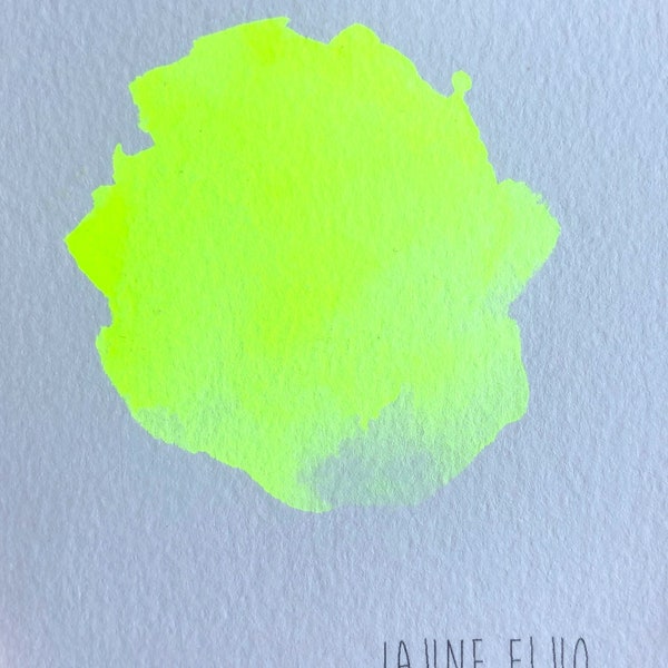 Aquarelle artisanale Jaune fluo