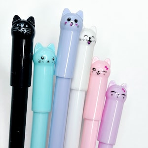 Stylo gel effaçable chat motif Animal 4 pièces, stylo gel 0.38mm, bureau,  stylo d'écriture scolaire, stylo effaçable animal, stylo cadeau -   France