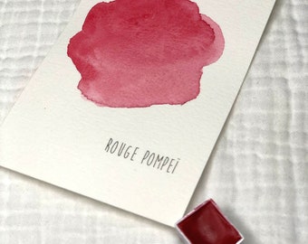 Handmade watercolor Red Pompei