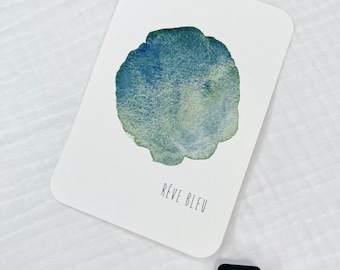 Aquarelle artisanale Rêve bleu