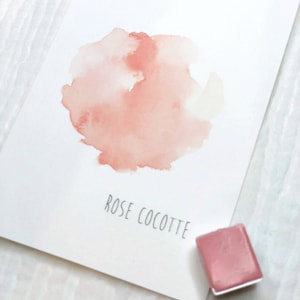Handmade watercolor Rose cocotte