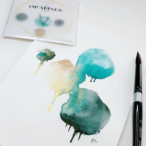 Aquarelle artisanale mini Set Opalines image 1