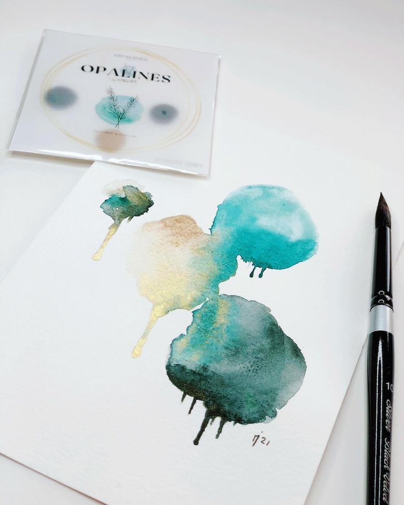 Aquarelle artisanale mini Set Opalines image 1