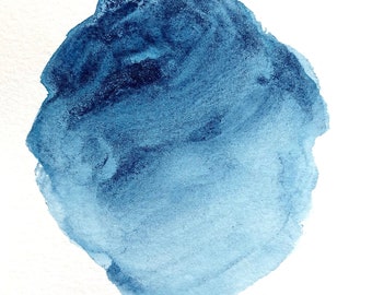 Handmade watercolor Prussian blue