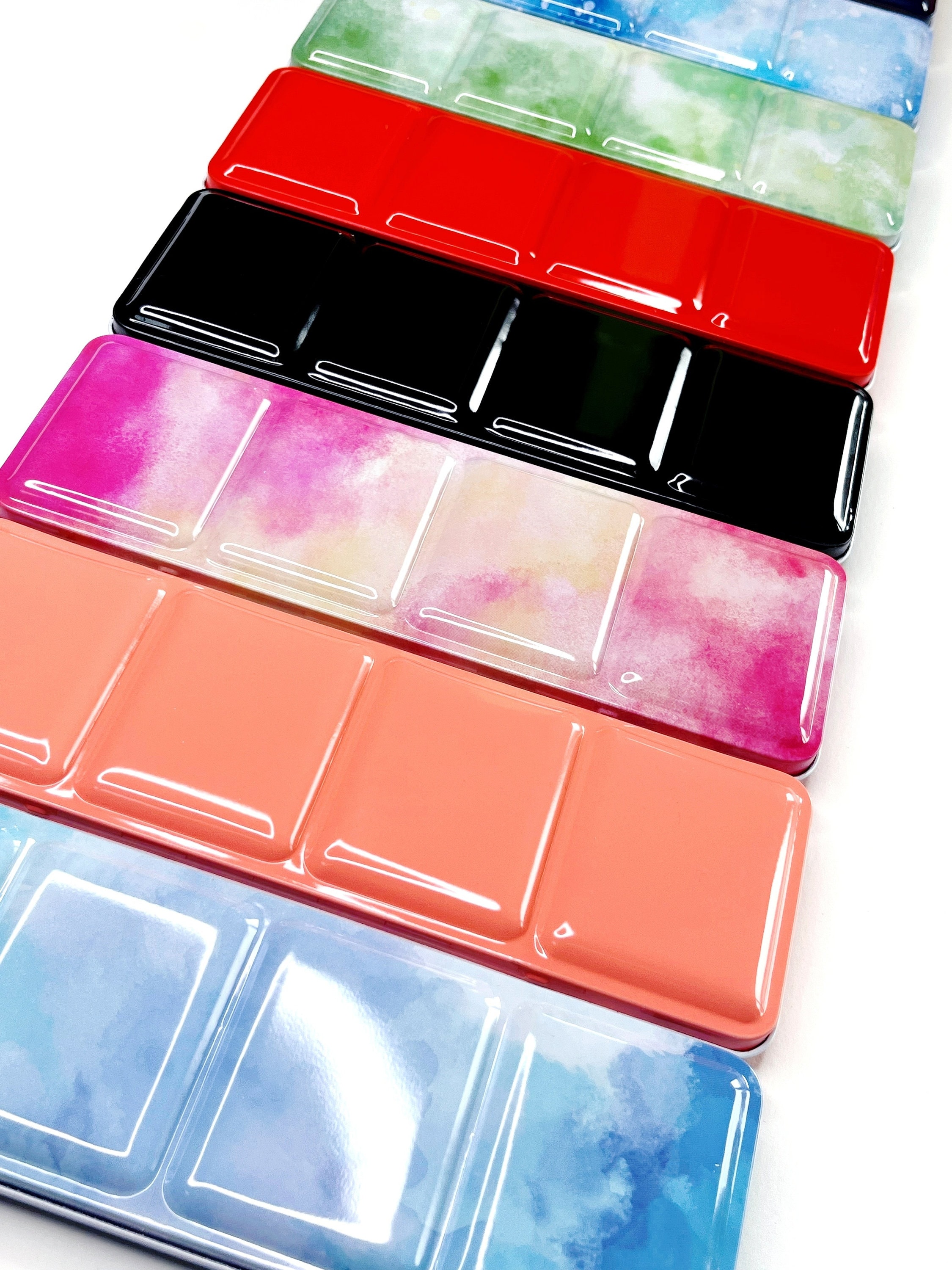 50 Half Pan Empty Watercolor Palette Tin, 7x4.25, Perfect for