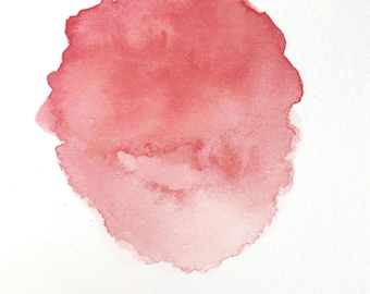 Aquarelle artisanale Rose aux joues