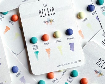 Handmade Watercolor Mini Gelato Set