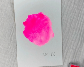 Acquerello fatto a mano rosa neon