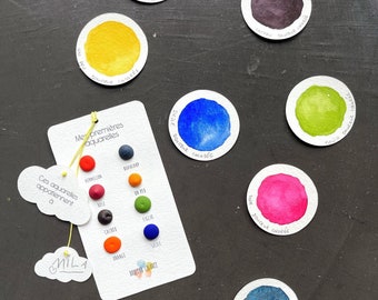 Handgefertigtes Aquarell-Mini-Set. Meine ersten Aquarelle